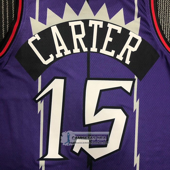 Camiseta Toronto Raptors Vince Carter NO 15 Classic Edition Violeta